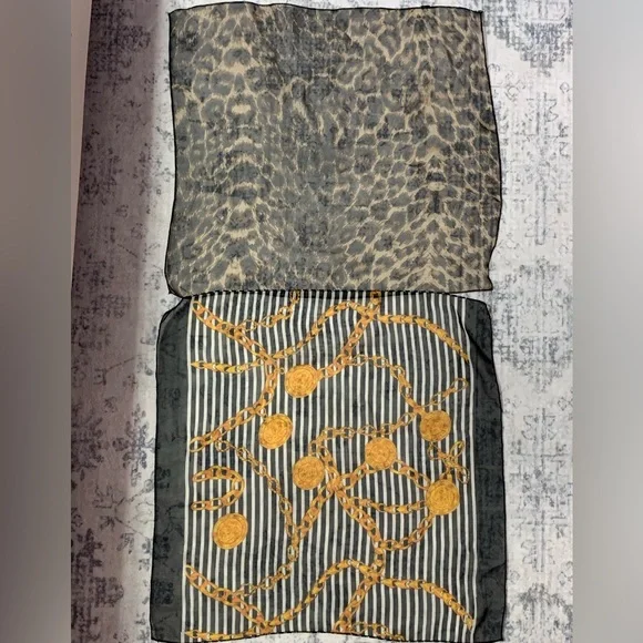 VTG Y2K Leopard and Striped Baroque Scarves - Picture 3 of 5